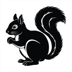 Squirrel silhouette vector