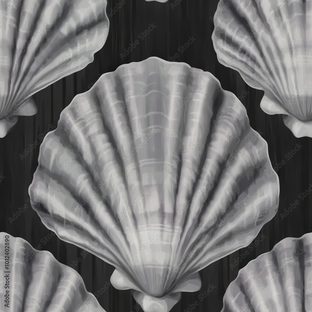 Aufkleber seamless pattern with shells.