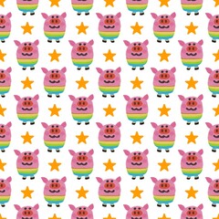 seamless pattern with funny animals