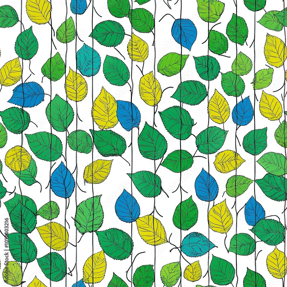 Poster seamless pattern with leaves.