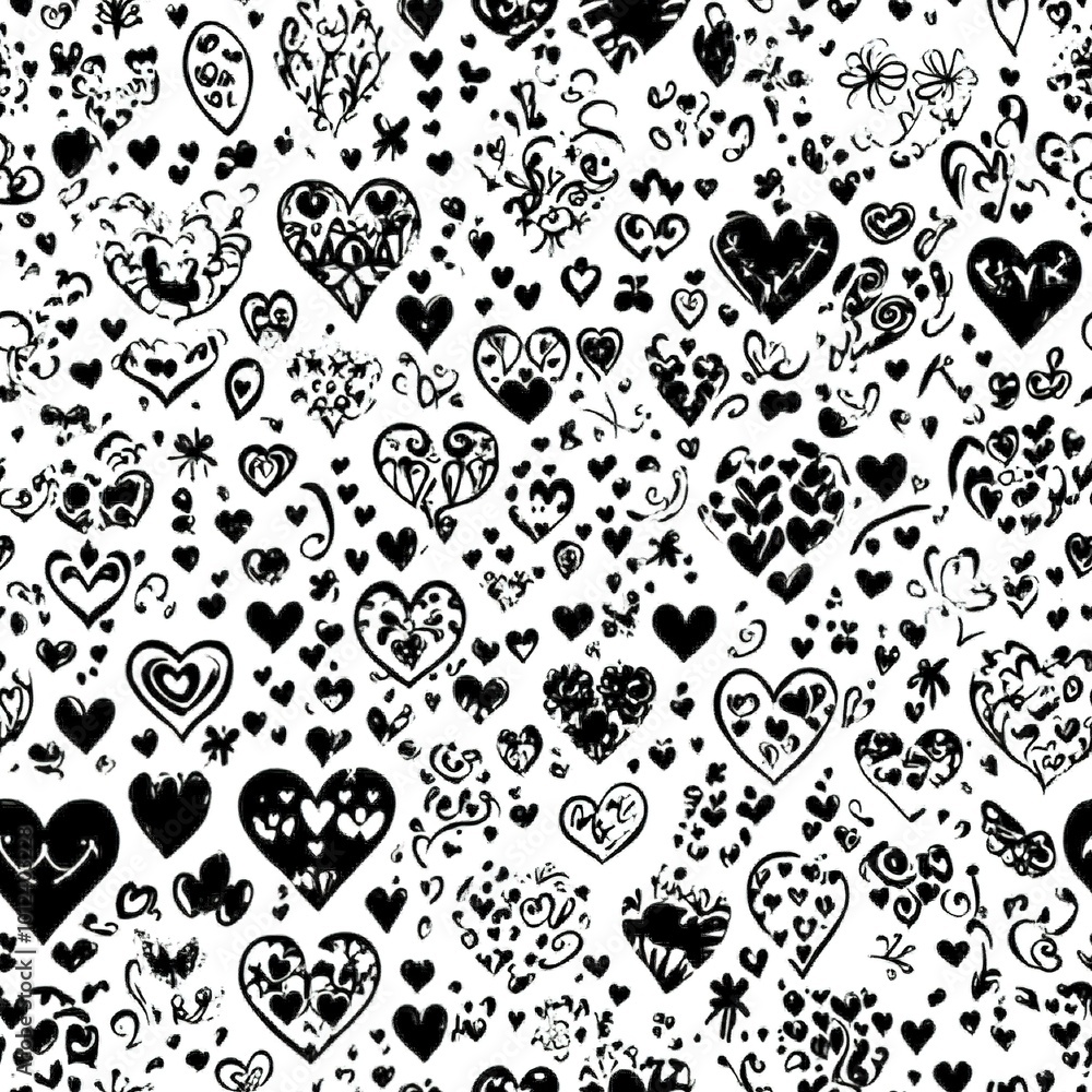 Poster seamless pattern with hearts.