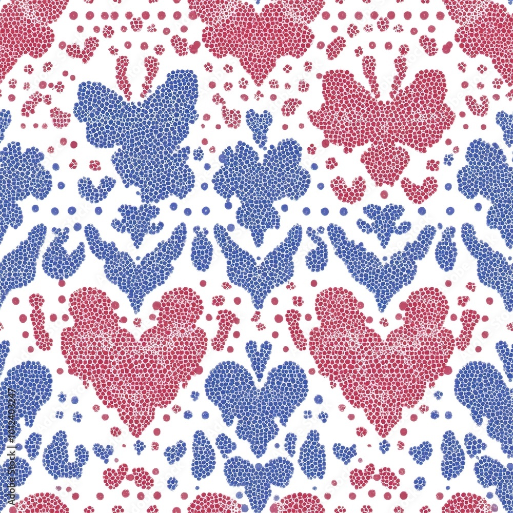 Poster seamless pattern with hearts.  