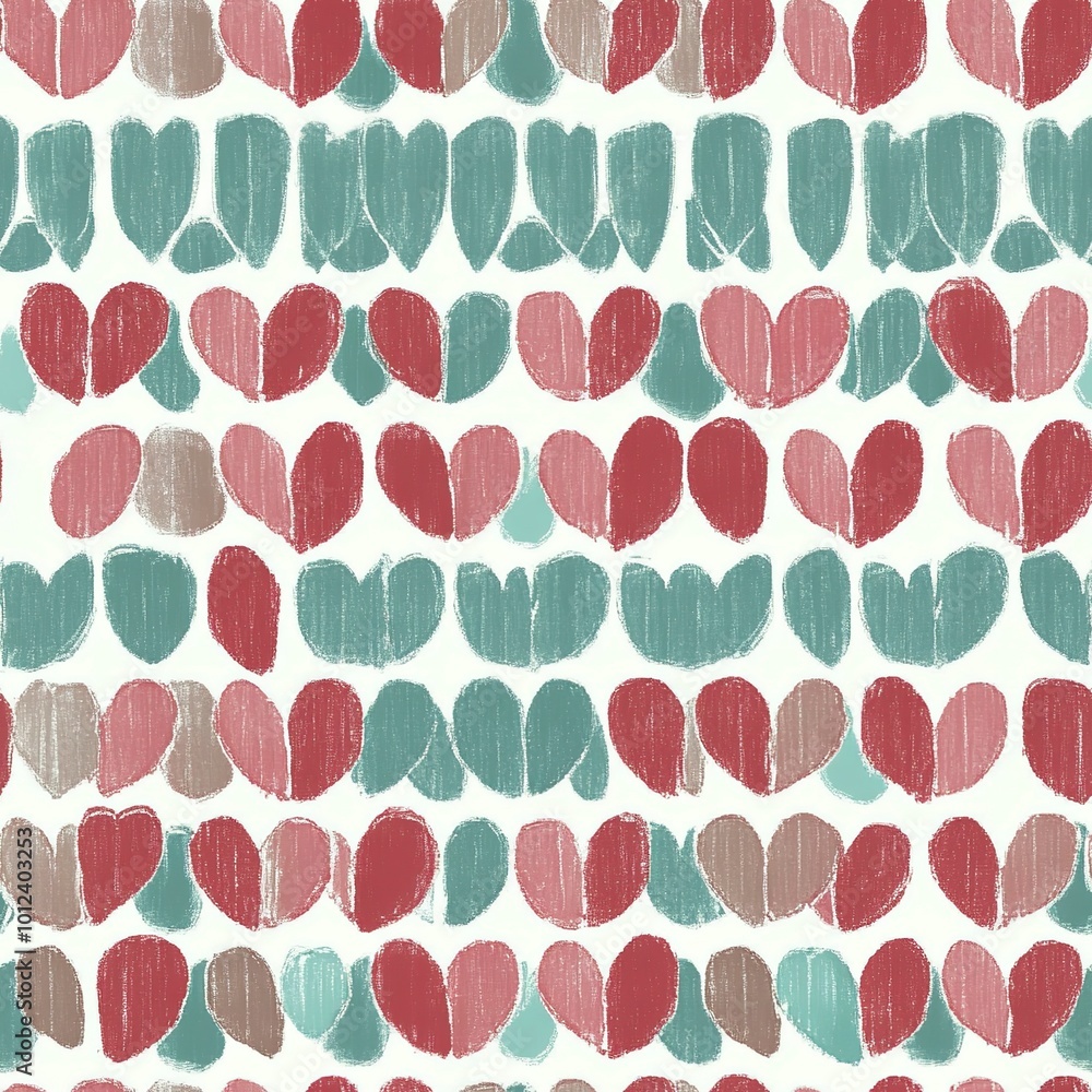 Poster seamless pattern with hearts