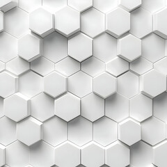 3D Render Abstract Background Hexagon White Geometric Pattern
