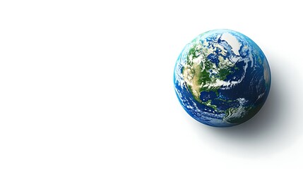 Earth Globe on White Background