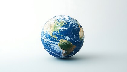 Fototapeta premium Earth Globe Against a White Background
