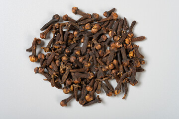 top view herb DingXiang or Caryophylli Flos or Clove