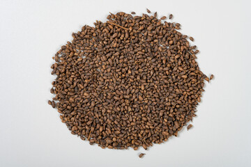 top view herb HuaiHuaTan or Flos Sophorae Praeparata Carbonisata or stir-baked pagodatree flower or stir-baked Flos Sophorae