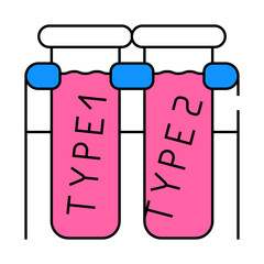 blood analysis diabetes types line icon vector. blood analysis diabetes types sign. isolated symbol illustration