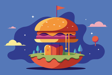  Delicious Burger vector art illustration 