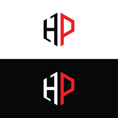 Hexagonal Letter HP Logo Design