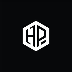 Hexagonal Letter HP Logo Design