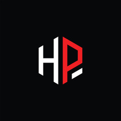 Hexagonal Letter HP Logo Design