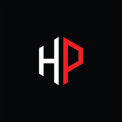 Hexagonal Letter HP Logo Design
