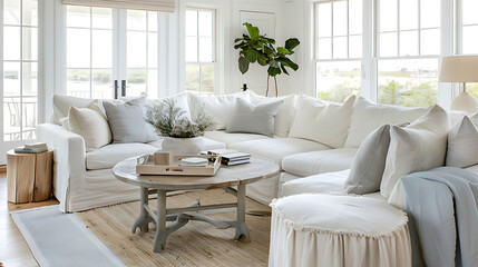 Fototapeta premium A calm retreat of tranquility within this beautifully serene living room 