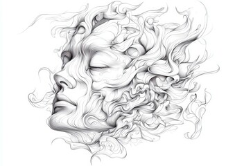 Fototapeta premium Explore a Collection of HighQuality Surreal Line Art Featuring Abstract Human Forms that Challenge Perception and Ignite Imagination in Artistic Expression