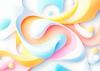 Dreamy Pastel Geometric Shapes in SoftTone Flat Design Illustration for Modern Decor and Aesthetic Projects