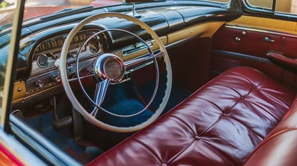 Gordijnen vintage car interior view © kusum