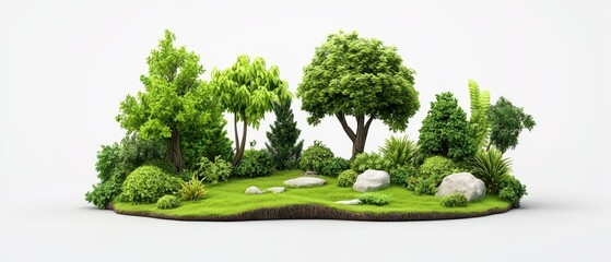 Vibrant Isometric Tropical Jungle with Geometric Tree Shapes in a Stunning 3D Illustration for Nature Adventure and EcoFriendly Themes