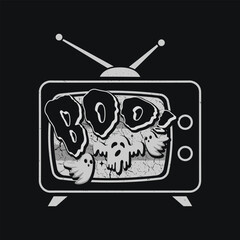 Funny Halloween Vintage Boo Ghost T Shirt Design For Gift.