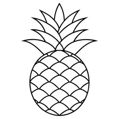 Fototapeta premium illustration of pineapple on a white background