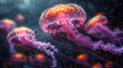 Obraz premium Glow in the Dark Jellyfish