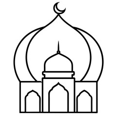 taj mahal vector on white background.