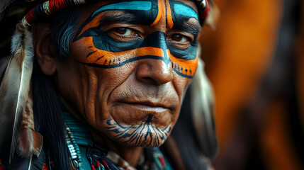 Fototapeta premium Apache Indian Shaman Celebrates Indigenous