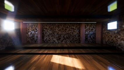 empty room wall nature material 3d render background