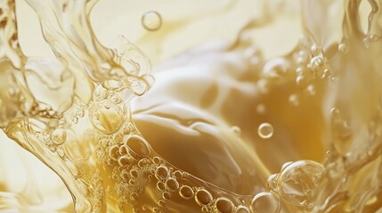 Fototapeta premium Golden Liquid Splash: Close Up Photography