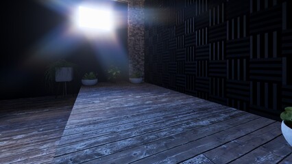 empty room wall nature material 3d render background