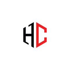Minimalist Hexagonal Letter HC Logo Design