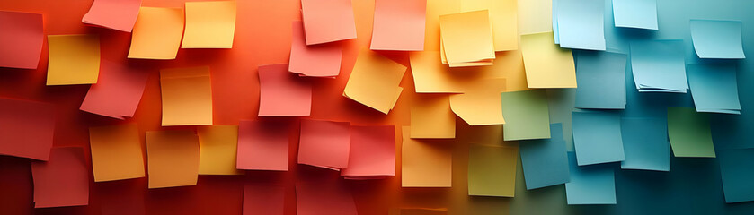 Fototapeta premium Rainbow Sticky Notes Background