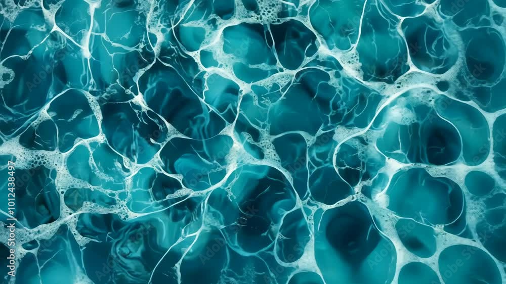 Poster the turquoise water is gently rippling, creating a mesmerizing pattern of bubbles and swirls