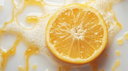 Juicy Lemon Slice Photo with Honey Drizzle