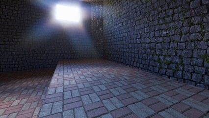 empty room wall nature material 3d render background