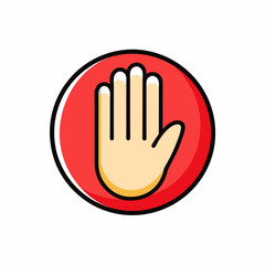 Obraz premium Hand Stop Sign Icon vector Illustration