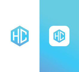 Minimalist Hexagonal Letter HC Logo Design