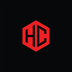 Minimalist Hexagonal Letter HC Logo Design