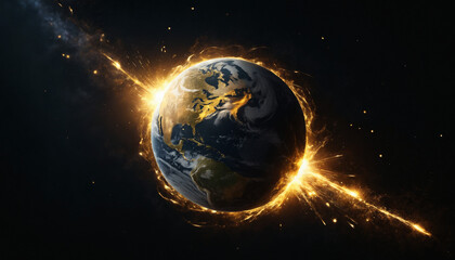 Obraz premium earth and moon
