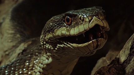 Fototapeta premium Close Up of a Venomous Snake's Head