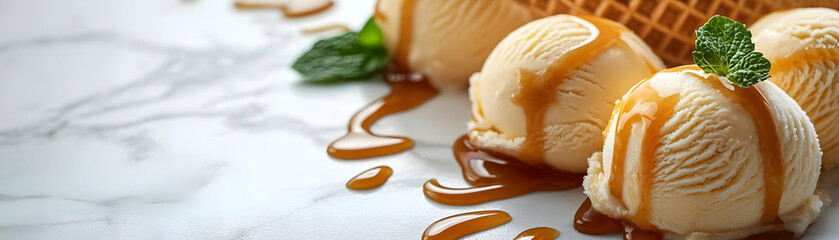 Delicious Caramel Vanilla Ice Cream Photo