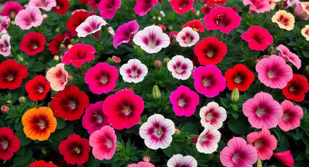 Naklejka premium Colorful petunia flowers background