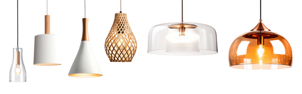 Ceiling lamp png cut out element set