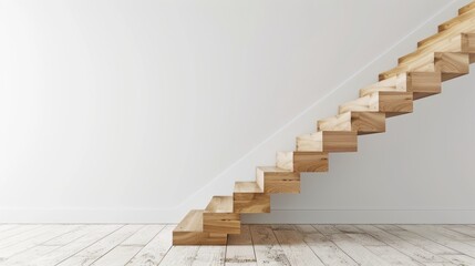 Modern Wooden Staircase in Minimalist Interior Design