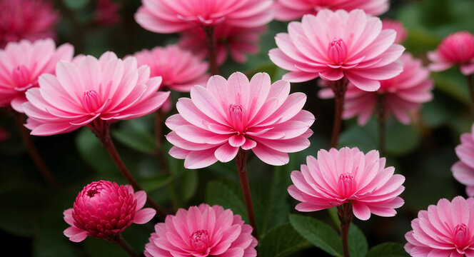 Pink gloxinia flowers background