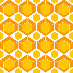 Yellow Honeycomb seamless pattern perfect for background and any purposes