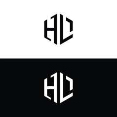 Minimalist Hexagonal HL Lettermark Logo