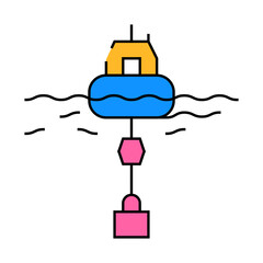 Obraz premium floating generator tidal power plant line icon vector. floating generator tidal power plant sign. isolated symbol illustration