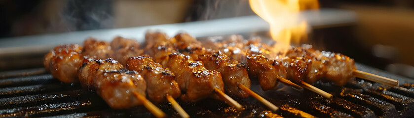Sizzling Chicken Skewers Photo, Barbecue Delights